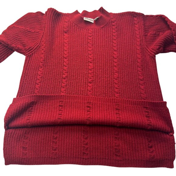 Royal Sport Red Cable Knit Sweater XL - Picture 5 of 6
